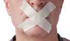 Mouth covered with tape